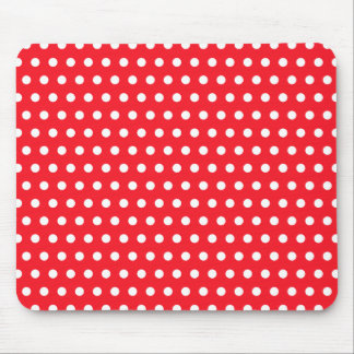 Tapis De Souris Motif de point rouge et blanc de polka. Tacheté