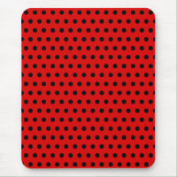 Motif de point rouge et noir de polka. Tacheté