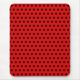 Tapis De Souris Motif de point rouge et noir de polka. Tacheté