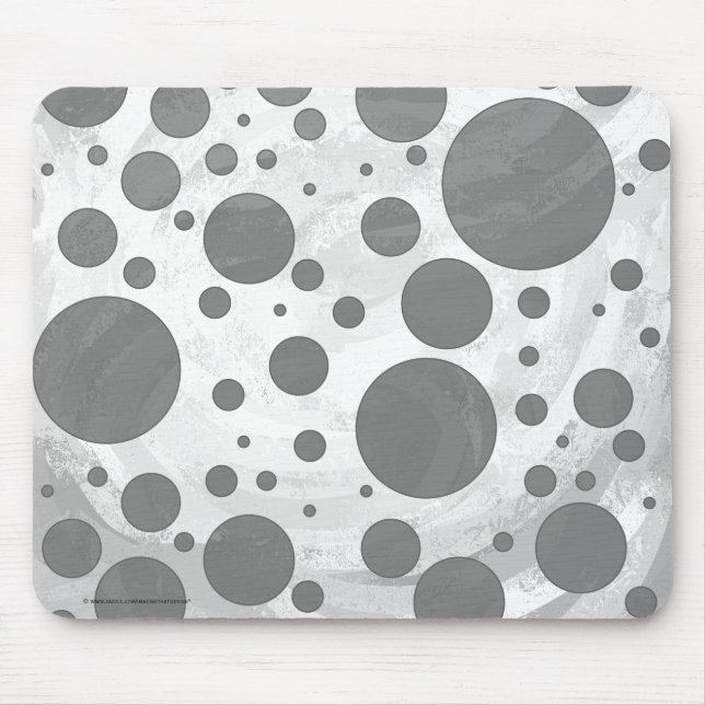 Tapis De Souris Motif de points Polka gris ardoise (Devant)