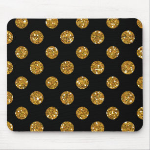Tapis De Souris Motif de pois de parties scintillantes d'or de