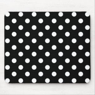 Tapis De Souris Motif de pois noir et blanc