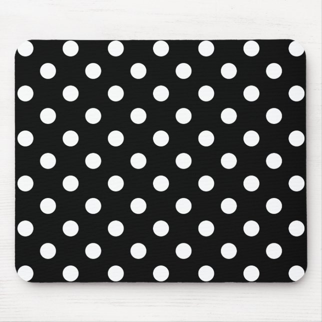 Tapis De Souris Motif de pois noir et blanc (Devant)