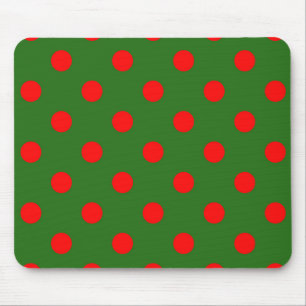 Tapis De Souris Motif de pois rouges sur fond vert