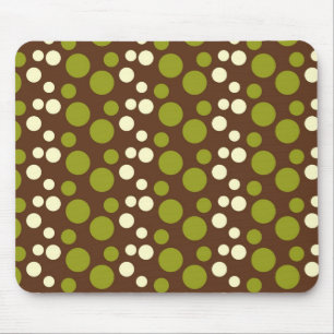 Tapis De Souris Motif de pois vert de brun de blanc