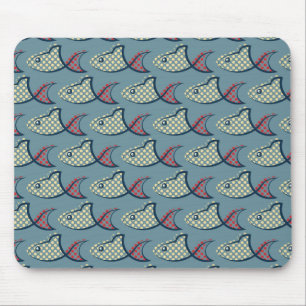 Tapis De Souris Motif de poissons de point de polka