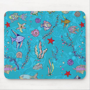 Tapis De Souris Motif de poissons de turquoise