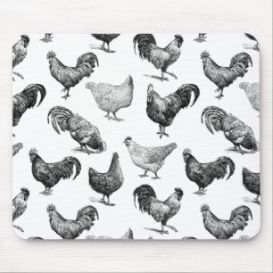Tapis De Souris Motif de poulet de la ferme Retro Country