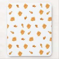 Motif de poulet et gaufres frits