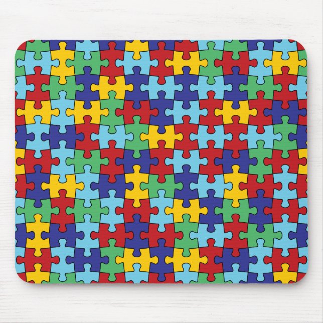 Tapis De Souris Motif de puzzle sensibilisation sur l'autisme (Devant)