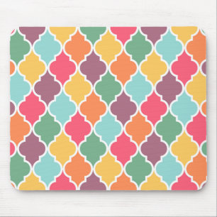 Tapis De Souris Motif de quatrefoil oriental coloré