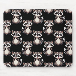 Tapis De Souris Motif de Raton Laveur Noir Design 