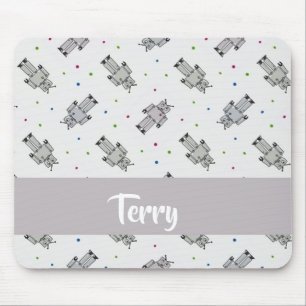 Tapis De Souris Motif de robots gris