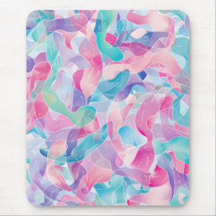 Tapis De Souris Motif de ruban abstrait pastel