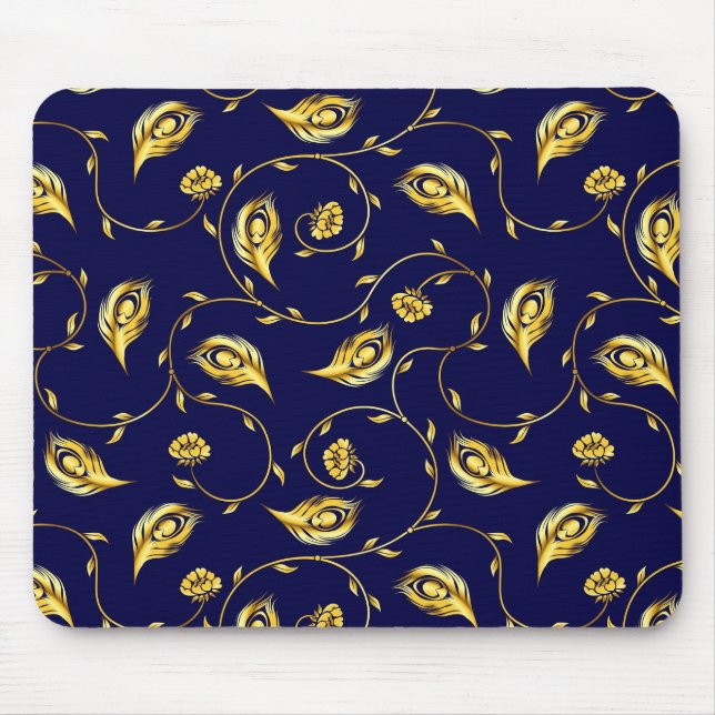 Tapis De Souris Motif de Sari de paon (Devant)