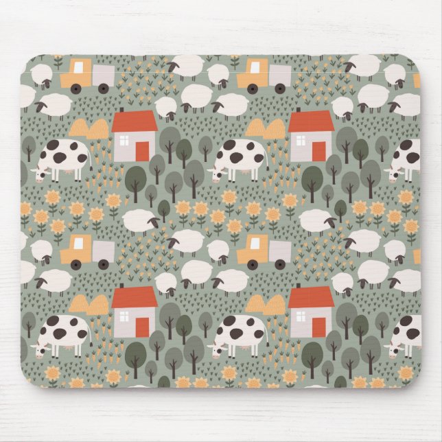 Tapis De Souris Motif de scène de ferme mignonne (Devant)