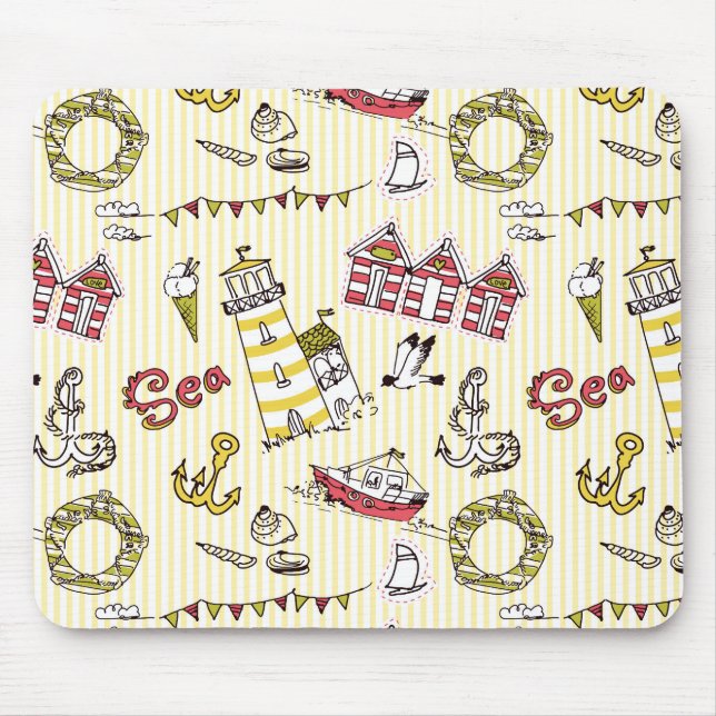 Tapis De Souris Motif de scène de la plage de Cute (Devant)