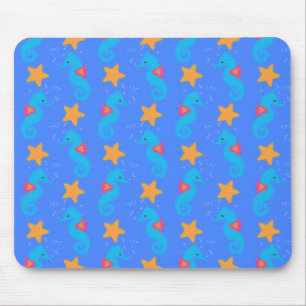 Tapis De Souris Motif De Seahores Bleues Et De Starfish