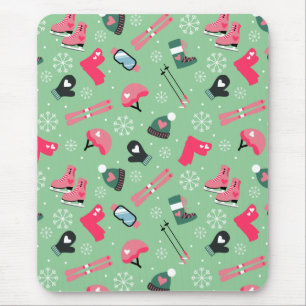 Tapis De Souris Motif de sports de vacances d'hiver mignon