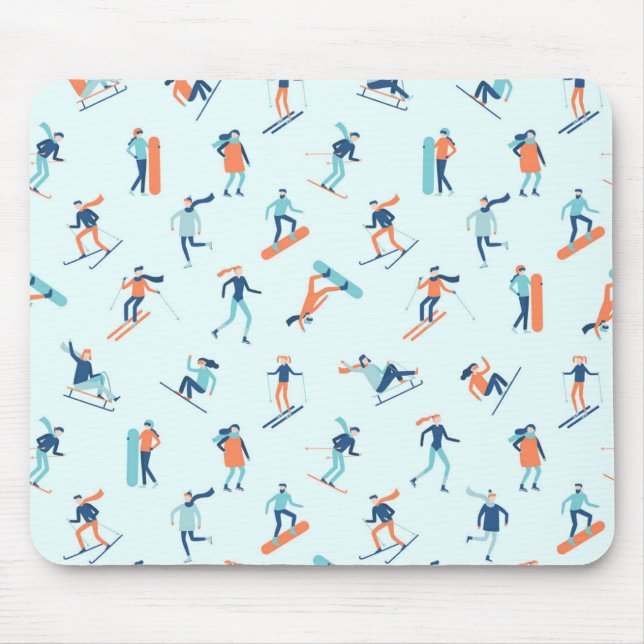 Tapis De Souris Motif de sports d'hiver (Devant)