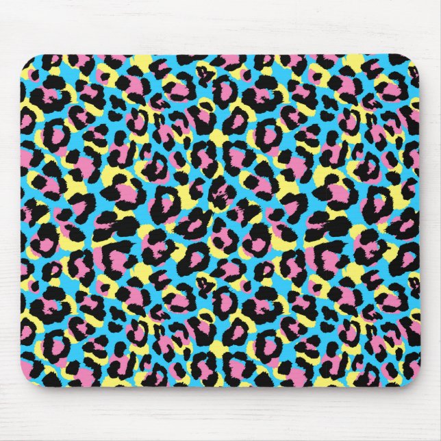 Tapis De Souris Motif de Spots Neon Leopard (Devant)