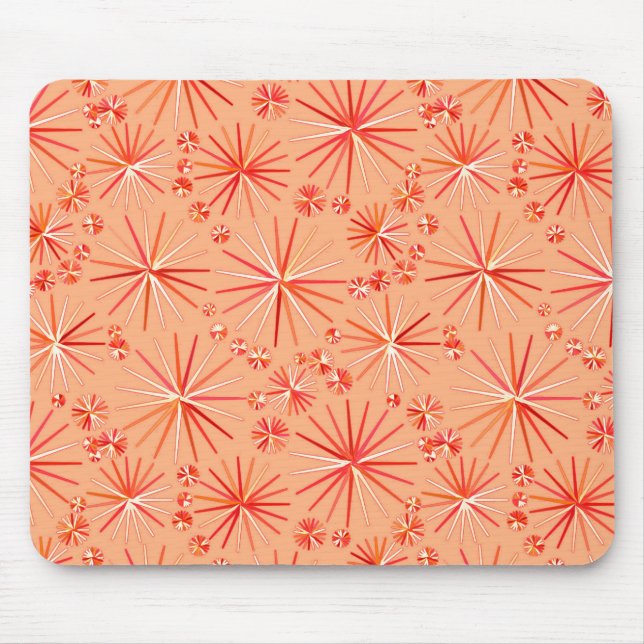 Tapis De Souris Motif de Spoutnik de la moitié du siècle, nuances (Devant)