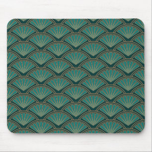 Tapis De Souris Motif de style Art déco en vert turquoise