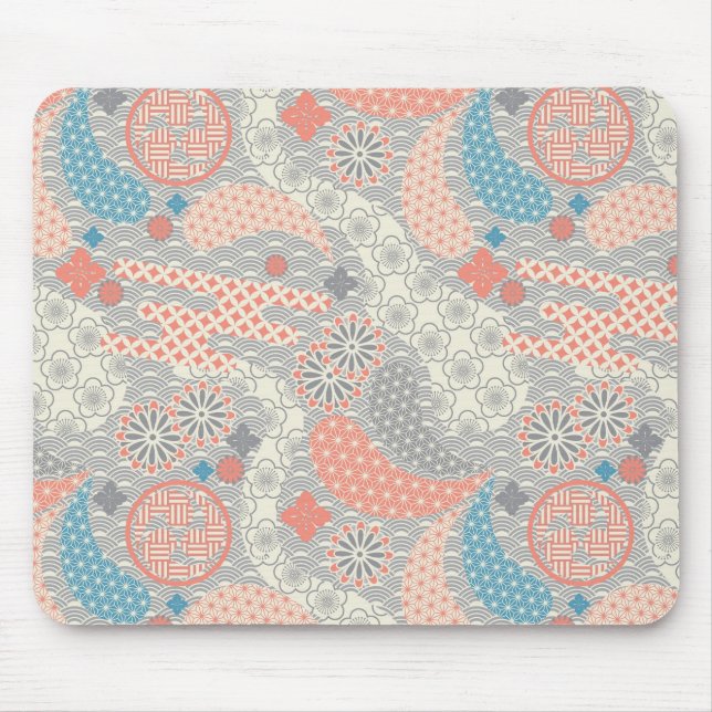 Tapis De Souris motif de style japonais. Illustration. (Devant)