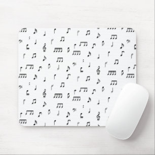 Tapis De Souris Motif de symboles Black & White Music Notes
