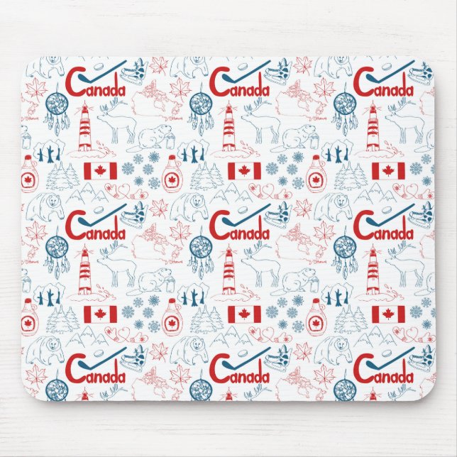 Tapis De Souris Motif de symboles du Canada | (Devant)