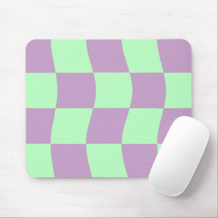 Tapis De Souris Motif de tableau de bord Pastel Purple Green Wavy