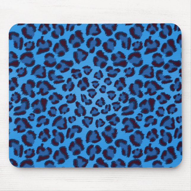 Tapis De Souris motif de texture de léopard bleu (Devant)