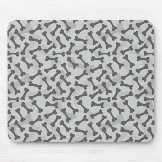 Tapis De Souris Motif de texture d'os à fond gris (Devant)