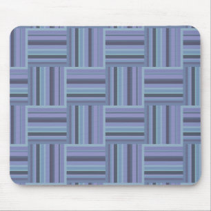 Tapis De Souris Motif de tissage à rayures bleu-gris