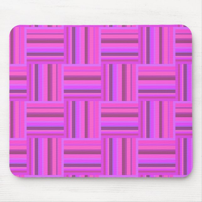 Tapis De Souris Motif de tissage à rayures roses (Devant)