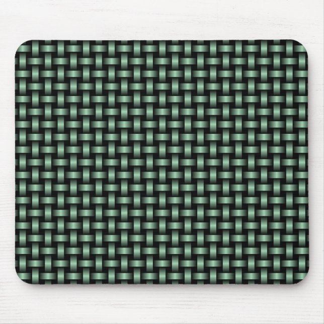 Tapis De Souris Motif de tissage noir vert (Devant)