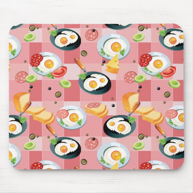 Tapis De Souris Motif de tomate et d'oeufs au plat (Devant)
