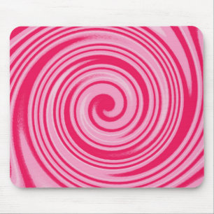 Tapis De Souris MOTIF de tourbillon circulaire PInk