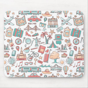 Tapis De Souris Motif de touristes en pastel