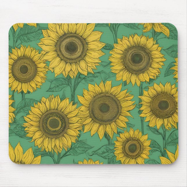 Tapis De Souris Motif de tournesol jaune (Devant)
