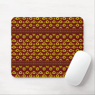 Tapis De Souris Motif de tournesol rustique contemporain