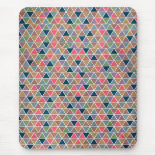 Tapis De Souris Motif de triangles géométriques rétro colorés cool