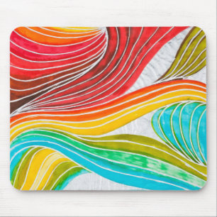 Tapis De Souris Motif de vague dessiné par des peintures