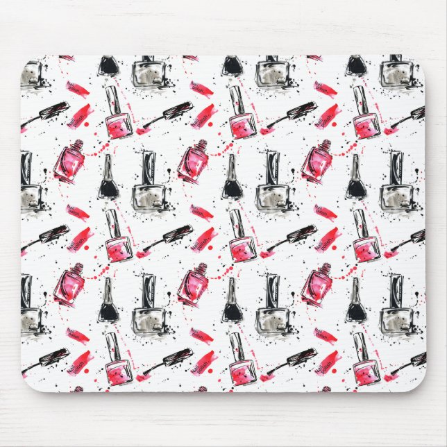 Tapis De Souris Motif de vernis à ongles d'aquarelle (Devant)