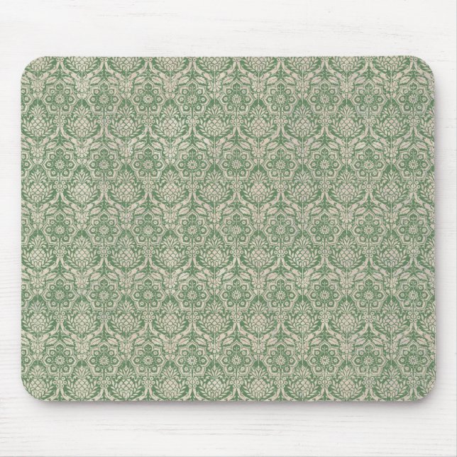 Tapis De Souris Motif de vert de damassé (Devant)