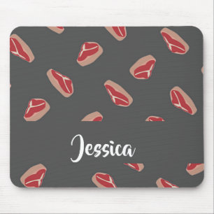 Tapis De Souris Motif de viande de steak gris