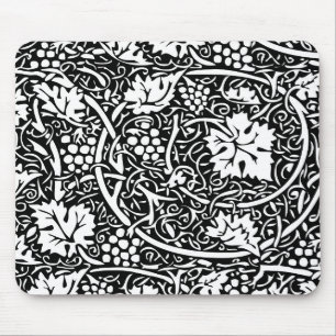 Tapis De Souris Motif de vigne de raisin noir et blanc de William