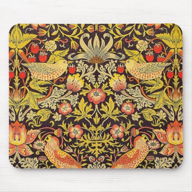Tapis De Souris Motif de voleur de fraise de William Morris (Devant)