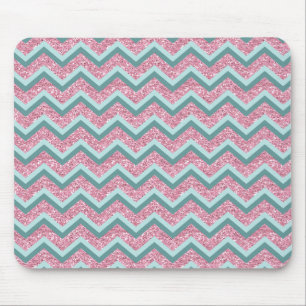 Tapis De Souris Motif de zigzag rose de parties scintillantes