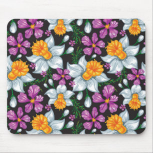 Tapis De Souris Motif d'élégance avec les fleurs 2 de narcisse